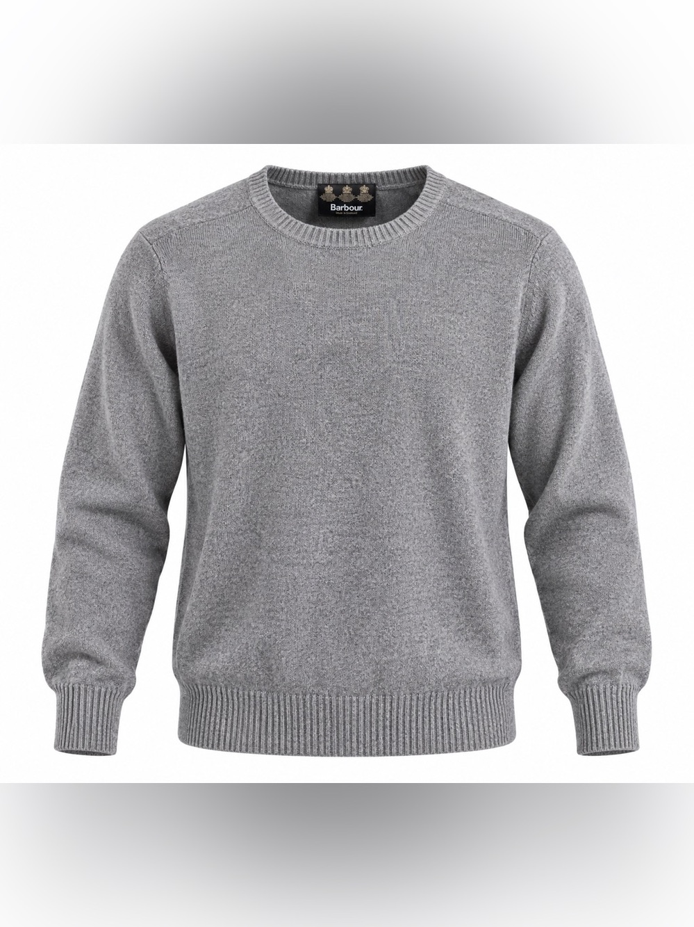 Vintage Barbour Gray Crewneck Sweater Made in Scotland, Medium (Approx)